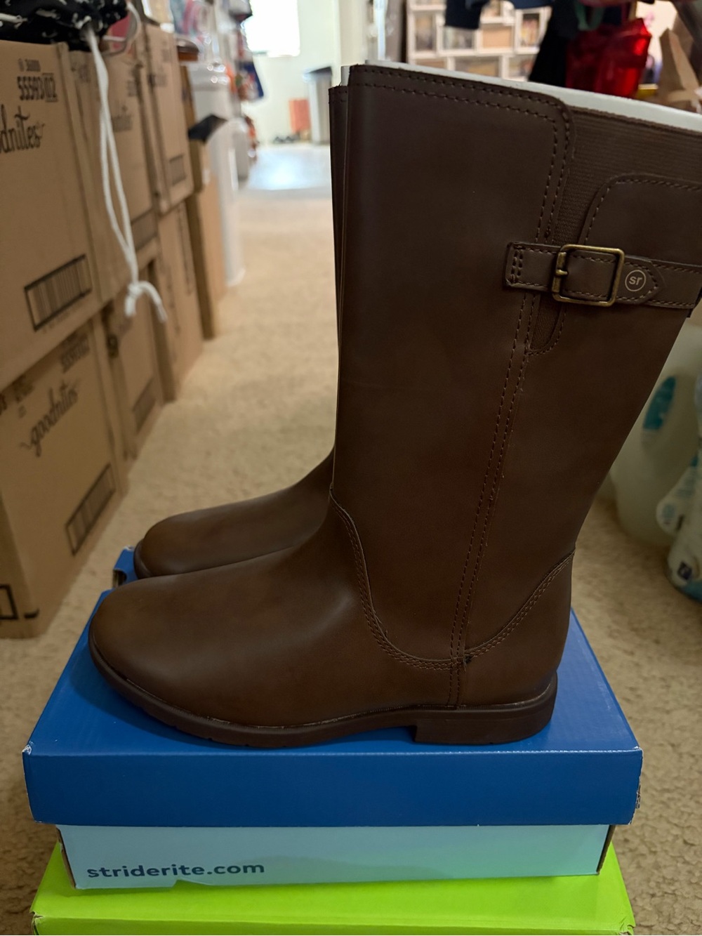 Stride Rite Gwendolyn Brown Girls Riding Boots, 2 (NWOT)